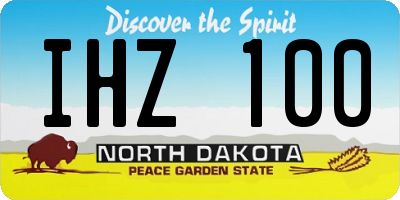 ND license plate IHZ100