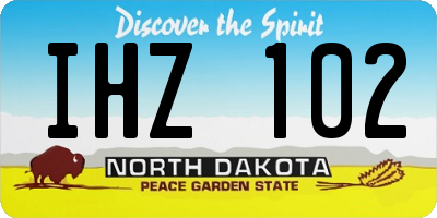 ND license plate IHZ102