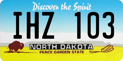 ND license plate IHZ103