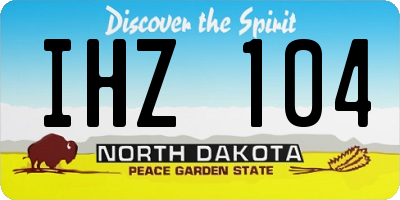 ND license plate IHZ104