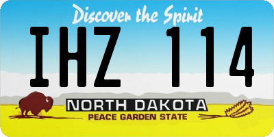 ND license plate IHZ114
