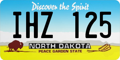 ND license plate IHZ125