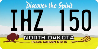 ND license plate IHZ150