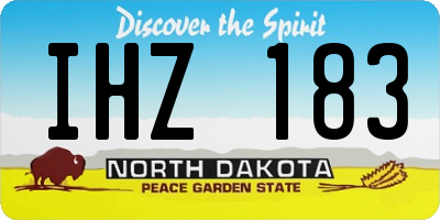 ND license plate IHZ183
