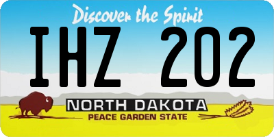 ND license plate IHZ202