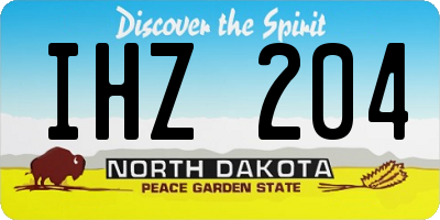 ND license plate IHZ204