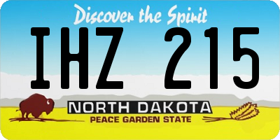 ND license plate IHZ215