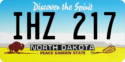 ND license plate IHZ217