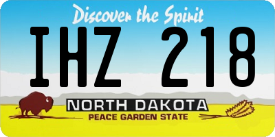 ND license plate IHZ218