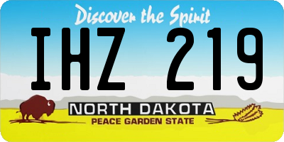 ND license plate IHZ219