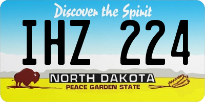 ND license plate IHZ224