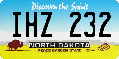 ND license plate IHZ232