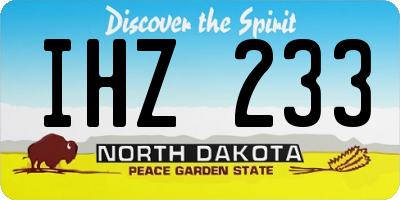 ND license plate IHZ233