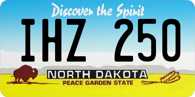 ND license plate IHZ250