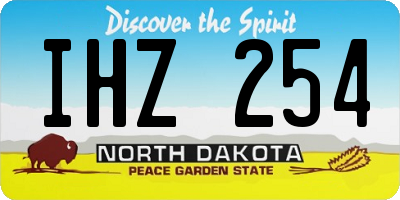 ND license plate IHZ254