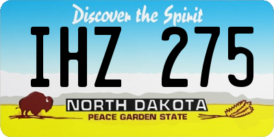 ND license plate IHZ275