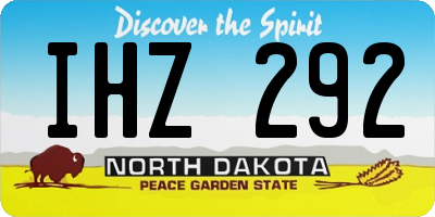 ND license plate IHZ292