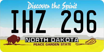 ND license plate IHZ296