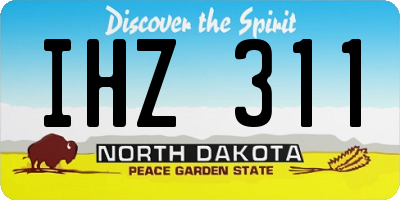 ND license plate IHZ311