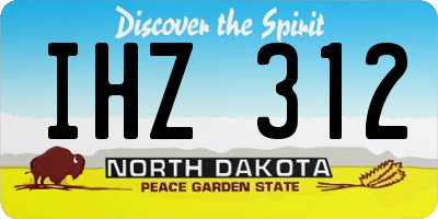 ND license plate IHZ312