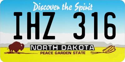 ND license plate IHZ316