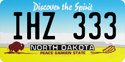 ND license plate IHZ333