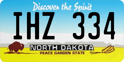 ND license plate IHZ334