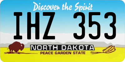 ND license plate IHZ353