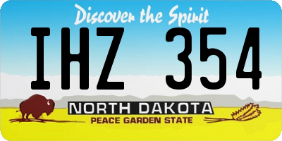 ND license plate IHZ354
