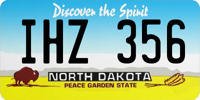 ND license plate IHZ356