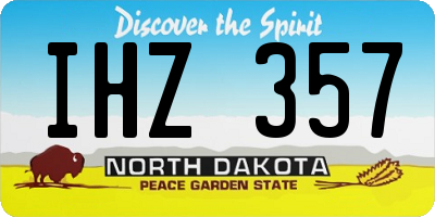 ND license plate IHZ357