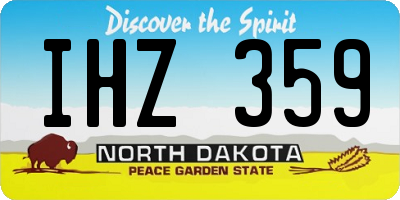 ND license plate IHZ359