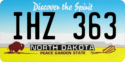 ND license plate IHZ363