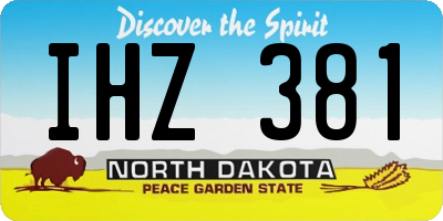 ND license plate IHZ381