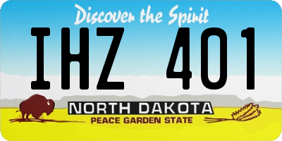 ND license plate IHZ401