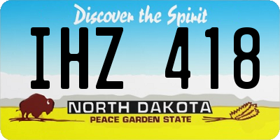 ND license plate IHZ418