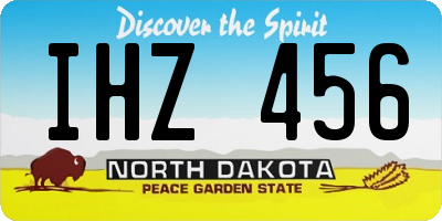 ND license plate IHZ456