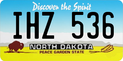ND license plate IHZ536