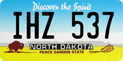 ND license plate IHZ537