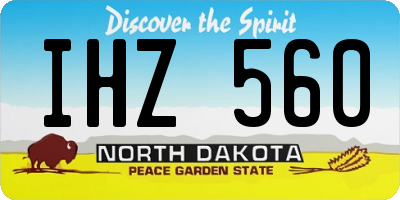 ND license plate IHZ560