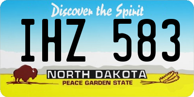 ND license plate IHZ583