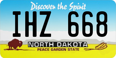 ND license plate IHZ668