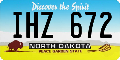 ND license plate IHZ672