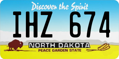 ND license plate IHZ674