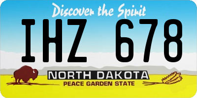 ND license plate IHZ678