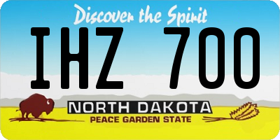 ND license plate IHZ700