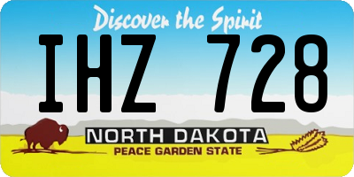 ND license plate IHZ728