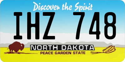 ND license plate IHZ748