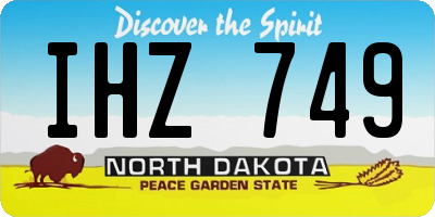 ND license plate IHZ749
