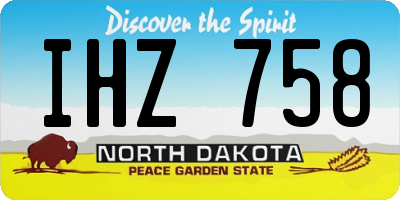 ND license plate IHZ758